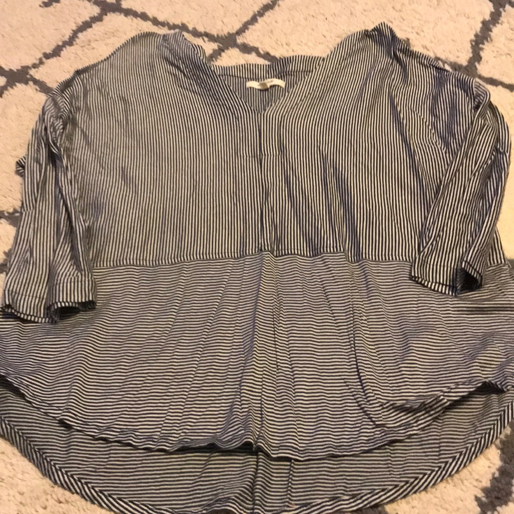 Madewell striped v- neck